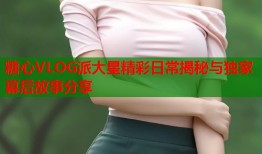 糖心VLOG派大星精彩日常揭秘与独家幕后故事分享